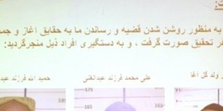 چهره عبدالباری، علی محمد و حمید الله که به اتهام دست داشتن در قتل ربانی بازداشت شده اند